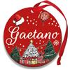 Corredino Neonato Pallina di Natale Personalizzata con Nome, Decorazione Natalizia 100% Italiana, Rosso, 8 cm (Rosso,Gaetano)
