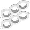 Oktaplex lighting Oktaplex Sedan Set di 6 faretti da soffitto piatti per moduli GU10 e LED, telaio da incasso 60 mm, colore bianco, faretto rotondo