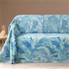 Caleffi Telo Arredo Copridivano Matrimoniale 270x270 cm Grandecor Forest in 100% Cotone - Copritutto Multiuso per Divano Letto Tavolo Pic Nic (Blu)