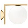 FLOS Applique da parete in ottone con diffusore in vetro soffiato, collezione Ic, versione Ceiling Wall 1, 60 W, 20 x 21,6 x 28 centimetri, colore ottone (riferimento: F3178059)