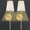 Jatwefiv Applique da Parete Tessuto Moderna Semplice Ottone Lampada da Parete Interni Luce Bianca Calda Lampada a Muro Metallo per Soggiorno Camera da Letto Bagno Corridoio Loft,d'oro,2PCS