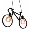 LEDSone Stile moderno 2-Luci Ferro Bicicletta Lampadario Regolabile Appeso Bici Pendente Apparecchio di Illuminazione a Soffitto per Sala da Pranzo Studio Corridoio Camera Da Letto (Nero)