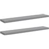 vidaXL Scaffali a Parete 2 pz Grigi 120x23,5x3,8 cm in MDF