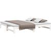 vidaXL Dormeuse Estraibile Bianca 2X(90x190) cm Legno Massello di Pino