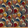Loussiesd Tessuto Africano a Bordo del Cantiere, Tessuto Esotico a Motivo Paisley Geometrico per Divani e Poltrone, Design Tribale Etnico per Esterno Impermeabile, Tessuto, 2 Metri, (L184*W150cm