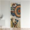 Loussiesd Tenda per porta boho con mandala per la privacy del vano porta 132x203cm - Copertura per armadio in stile bohémien, divisorio per stanza hippie, trattamento per finestra con medaglione floreale