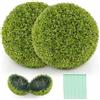 COSTWAY Set di 2 Sfere Topiarie in Bosso Artificiale da 39/50 cm, Sfere Topiarie Protettive dal Sole, Piante Finte Decorative per Giardino, Ingresso, Balcone e Cortile (Diametro 50 cm)