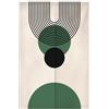 Surwin Tenda da Porta Interna Giapponese in Lino, Verde Nordico Tende Oscuranti Noren Stile Giapponese Tende da Cucina Tenda da Divisoria per Finestra Cucina Ristorante (90x200cm,Cerchio Verde)
