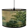 FANSU Paralume E27 Vintage in Bambù - Modello Lampadario Copertura Lampada Accessori Luce Sostituibile - Comodino a Tamburo (Palma, 30x20cm)