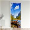 Odot Tende Oscuranti per Porta con Occhielli, Motivo Paesaggio Tenda Divisoria per Stanza Tende con Occhielli per Interni per Cucina Pareti Armadio Portico (Vista Montagna,80x180cm)