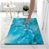 Hixingo Tappeto da Bagno in Diatomite, Tappeto Bagno Cucina Antiscivolo, Motivo Marmo Colorato Tappetino Assorbente e Asciugatura Rapida, Tappetino per Doccia e Ingresso (60x90cm,Azzurro)
