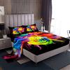 Loussiesd Set di biancheria da letto matrimoniale adolescenti, donne, graziose rose floreali, set di biancheria da letto con fiori di rose, 4 pezzi, 1 lenzuolo piano, 1 lenzuolo con angoli e 2 federe