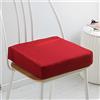 Treer Cuscino per Sedia in Memory Foam, Cuscini Sedie Quadrati - Supporto e Stabilità Perfetti Rivestimento Lavabile per Sedia da Ufficio e Sedia a rotelle (Rosso,45x45x8cm)