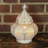Casa Moro Lampada da tavolo orientale Fahid altezza 30 cm in stile shabby bianco oro con attacco E14 | lampada da comodino in metallo | lampada marocchina Ramadan Eid | LN2080