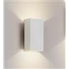 Dopastore Applique da Parete Attacco 2xGU10 Per Esterno Camere Soggiorno Design Effetto Rettangolare Doppia Emissione di Luce Porta Faretto da Parete Stile Moderno Impermeabilità IP65 (Bianco)