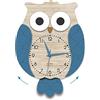 DEKORI Orologio gufo con pendolo. Meccanismo ultra silenzioso. Arreda e rallegra ogni ambiente della casa, cucina salotto cameretta. Prodotto in Italia.