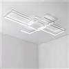 BEHWU Plafoniera LED Rettangolare,Bianco, Nero,90Cm(70W),110Cm(85W),140Cm(105W),Plafoniera LED, Alluminio + Gel di Silice Adatta for Camera da Letto, Sala da Pranzo, Cucina, Soggiorno