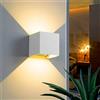 Zeitnet Inc. Applique cubo LED per esterni potenza 12W illuminazione facciate parete muro 2 fasci di luce regolabile IP65 esterno BIANCO luce 3000K