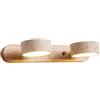 Generic Lampada a Parete per Bagno in Legno e Pietra Naturale Travertino Giallo Lampada Lineare Rotabile a 180° LED per Specchio Luce d'AmbienteWood,S