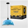 LEDSone Lampada a sospensione da soffitto in stile retrò vintage industriale con paralume a cupola nero da 40 cm, attacco E27 UK (Light Blue)