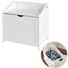 SoBuy® Cesto portabiancheria con Sacco per Biancheria, Panca Contenitore, bianco, FSR40-W,IT