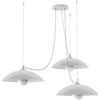 L+ Lampadario soggiorno a sospensione decentrato, in metallo, Lampadario cucina, diametro 30cm, attacco per lampadina E27, colore BIANCO RAL 9016