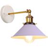 iDEGU Lampada da Parete Interno Vintage, 22cm Applique da Parete Retrò Lampadario Plafoniera Orientabile E27 Illuminazione da Parete Moderna per Camera da Letto, Soggiorno, Corridoio (Viola)