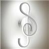 TOT ELECTRIC Applique led 14w chiave di violino lampada da parete nota musicale bianco stile moderno luce fredda naturale calda (Luce Fredda)