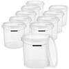 BenBow Secchio con coperchio 20l trasparente 10x 20 litri - sicuro per gli alimenti, stabile, ermetico, a prova di perdite - contenitore per la conservazione in plastica, con manico in metallo - vuoto