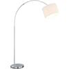meineWunschleuchte Lampada ad arco regolabile in altezza con paralume in tessuto, colore bianco, altezza max. 215 cm