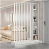 XDOPIRRS Paravento a colonna pavimento a soffitto,divisore per stanze,paravento per ingresso con colonna da pavimento a soffitto(con mensola di stoccaggio),divisore in listelli di legno per ingresso decorativo