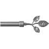 emmevi Bastone Tenda Ferro Estendibile Asta Scorritenda Anelli mod.BASTONE TENDA FOGLIE 120-210 GRIGIO