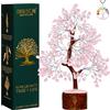 ZENFULSTONE Albero della Vita in Quarzo Rosa per Amore e Guarigione | Decorazione per Casa e Ufficio | Bonsai Fatto a Mano per Supporto Emotivo e Armonia come Simbolo di Pace per i Tuoi Cari