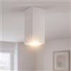 TOT ELECTRIC Plafoniera Faretto a cubo da soffitto 140mm in gesso bianco verniciabile con attacco GU10 lampada cubico quadrato