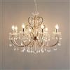KOSILUM - Lampadario in cristallo oro rosa barocco 8 bracci, Pavia, luce bianca calda, illuminazione soggiorno, camera da letto, cucina, corridoio, E14, IP20