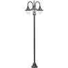 Tidyard Lampione,da Giardino,con 3 Lampade,220 cm,in Alluminio,Bronzo,Lanterne da Giardino Esterno in Alluminio,Lampione da Esterno in Alluminio 220 cm