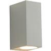 Dopastore Applique da Parete Attacco 2xGU10 Per Esterno Camere Soggiorno Design Effetto Rettangolare Doppia Emissione di Luce Porta Faretto da Parete Stile Moderno Impermeabilità IP65 (Grigio)