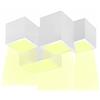 Partenopeautensili® Plafoniera moderna lampada soffitto 5 cubi gesso verniciabile luce LED 175W per faretti GU10 tensione ingresso 230V by universo (LED LUCE NATURALE 4000K)