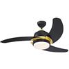 Westinghouse Lighting 73041 Simone, moderno ventilatore da soffitto LED con luce, 122 cm, finitura nera opaca con accenti dorati, vetro smerigliato opale