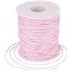 PH PandaHall PandaHall, Cordoncino in cotone cerato, 100 m/ rotolo di corda di cotone intrecciato da 1 mm per la creazione di gioielli fai da te (rosa)