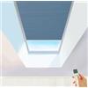 TIPIACE Tende Avvolgibili Motorizzate con Alimentazione Cablata O Batteria Ricaricabile - Tessuto Honeycomb Impermeabile Blackout Completo per Lucernari, Misure Personalizzate (light blue 93021G)