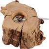 Cabilock Porta Sfera LED a Forma di Ceppo in Legno Bianco Ricarica USB Design Portatile per Scrivania e Studio Decorazione Luminosa Semplice ed Elegante