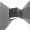 Partenopeautensili® APPLIQUE LED CUBO 12 WATT IMPERMEABILE DA INTERNO ED ESTERNO LAMPADA DA PARETE IN ALLUMINIO CON ANGOLO LUCE REGOLABILE UP DOWN MODERNO LED A LUCE (Grigio, 12W Luce Fredda 6500K)