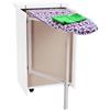 OWIJI Asse da Stiro Multiuso Salvaspazio Legno Bianco Frassinato Mobile A Scomparsa Già Montato Dimensioni 84 x 52 x 40 cm Rotelle Trasportabili Colore Mollettone Assortito