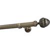 Sento Kit Bastone per Tende in metallo 25mm Ottone Antico Montaggio a Muro 180 cm (1x180cm) DONATA