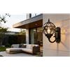 Chao Zan ChaoZan Applique per esterno, in alluminio pressofuso in nero con vetri trasparenti,lampadina con attacco E27 max. 40 Watt. IP55.tile vintage Illuminazioni per pareti,portico Padiglione terrazza