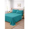 Corredocasa Completo Letto Lenzuola in Cotone, Qualità Made in Italy - PURO COTONE 100% Morbido e Traspirante in ogni Stagione - SET Lenzuolo Sotto con Angoli, Sopra e 1 Federa (Verde, Una piazza e mezza)