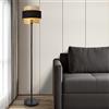 Lux.pro Piantana Moderna con Paralume Doppio Cilindrico - Lampada da Terra a Stelo Diritto con Paralume Reticolato Color Oro e in Tessuto Nero
