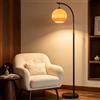 KlkrzJwy Lampada Da Terra Arc Mid-Century Modern Arancione, Altezza Regolabile, Globo In Vetro, Attacco E27, 3 Temperature, Effetto Marmo, Per Soggiorno, Camera Da Letto E Studio (Lampadina Inclusa)