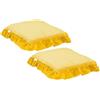 Corredocasa Coppia Coprisedia Country con Volant in Puro Cotone, Made in Italy - Elegante Motivo a Quadri con Cordoncini Regolabili - Vari Colori Adatto a Sedie con Stile Contemporaneo (Giallo)